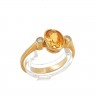 Anel em OURO 19,2k - 2 DIAMANTES e SAFIRA