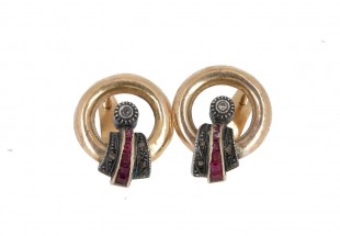 Brincos em OURO e PRATA - DIAMANTES e RUBIS