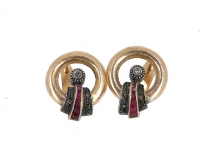 Brincos em OURO e PRATA - DIAMANTES e RUBIS