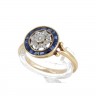 Anel em OURO de 19K- DIAMANTE e SAFIRAS