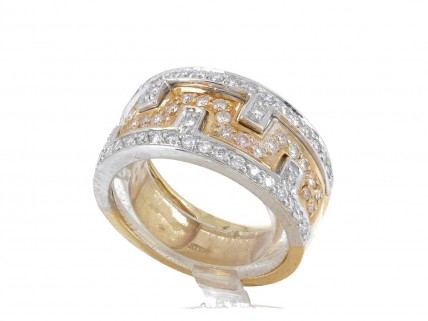 Anel em OURO Bicolor 19,2K - 75 DIAMANTES