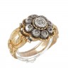 Anel ANTIGO em OURO Bicolor 19,2K - 9 DIAMANTES