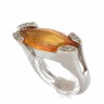 Anel em OURO 19,2K - DIAMANTES e CITRINO