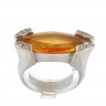 Anel em OURO 19,2K - DIAMANTES e CITRINO