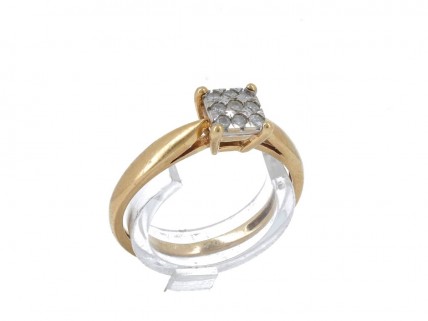 Anel em OURO bicolor 18K e DIAMANTES