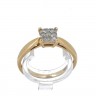 Anel em OURO bicolor 18K e DIAMANTES