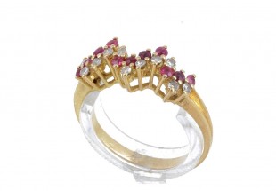 Chuveiro em OURO 19,2K - 11 DIAMANTES e 11 RUBIS