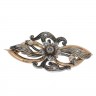 Alfinete ANTIGO em OURO 19,2k, PRATA 833 e 9 DIAMANTES
