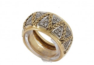 Anel em OURO 19,2K - 21 DIAMANTES