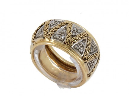 Anel em OURO 19,2K - 21 DIAMANTES