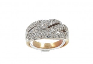 Anel em OURO Bicolor 19,2K - 106 DIAMANTES