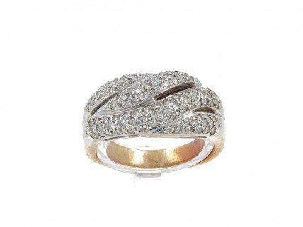 Anel em OURO Bicolor 19,2K - 106 DIAMANTES
