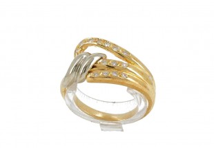 Anel em OURO 19,2k - 15 DIAMANTES