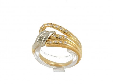 Anel em OURO 19,2k - 15 DIAMANTES