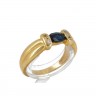 Anel em OURO 19,2k - 4 DIAMANTES e SAFIRA
