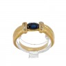 Anel em OURO 19,2k - 4 DIAMANTES e SAFIRA