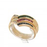 Anel em OURO 19,2K - 15 DIAMANTES, RUBI, ESMERALDA e SAFIRA