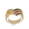 Anel em OURO 19,2K - 15 DIAMANTES, RUBI, ESMERALDA e SAFIRA