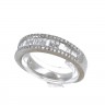 Anel em OURO Branco 18K - 64 DIAMANTES