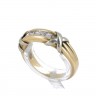 Anel ANTIGO em OURO Bicolor de 19,2K - 7 DIAMANTES