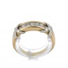 Anel ANTIGO em OURO Bicolor de 19,2K - 7 DIAMANTES