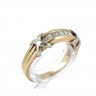 Anel ANTIGO em OURO Bicolor de 19,2K - 7 DIAMANTES