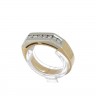Anel em OURO Bicolor de 19,2K - 9 DIAMANTES