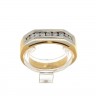 Anel em OURO Bicolor de 19,2K - 9 DIAMANTES