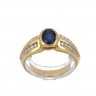 Anel em OURO 19,2K - 28 DIAMANTES e SAFIRA
