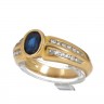 Anel em OURO 19,2K - 28 DIAMANTES e SAFIRA