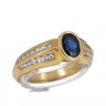 Anel em OURO 19,2K - 28 DIAMANTES e SAFIRA