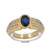 Anel em OURO 19,2K - 28 DIAMANTES e SAFIRA