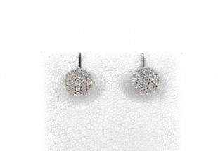 Par de brincos em OURO Branco 19,2K - 40 DIAMANTES