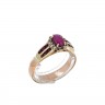 Anel ANTIGO em OURO 19,2K - DIAMANTES e RUBIS