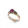 Anel ANTIGO em OURO 19,2K - DIAMANTES e RUBIS