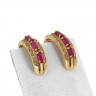 Par de brincos em OURO 19,2K - RUBIS e QUARTZOS
