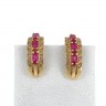 Par de brincos em OURO 19,2K - RUBIS e QUARTZOS