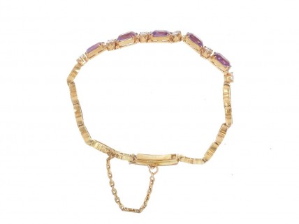 Pulseira em OURO 19,2K - 10 DIAMANTES e 5 SAFIRAS