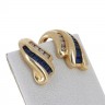 Par de brincos em OURO 14K - 8 DIAMANTEs e 18 SAFIRAS