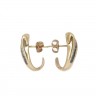 Par de brincos em OURO 14K - 8 DIAMANTEs e 18 SAFIRAS