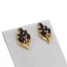 Par de brincos em OURO 18K - 2 DIAMANTES e 10 TOPÁZIOS