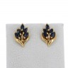 Par de brincos em OURO 18K - 2 DIAMANTES e 10 TOPÁZIOS