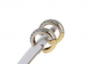Par de argolas em OURO 19,2K - 42 DIAMANTES 