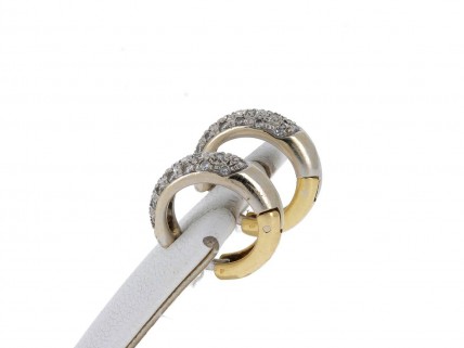 Par de argolas em OURO 19,2K - 42 DIAMANTES 