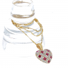 Fio e Pingente em OURO 18K - 40 DIAMANTES e 8 RUBIS