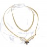 Fio em OURO 18K - 2 DIAMANTES e 3 TOPÁZIOS