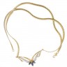 Fio em OURO 18K - 2 DIAMANTES e 3 TOPÁZIOS