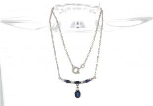 Fio em OURO 19,2K - 5 DIAMANTES e 4 SAFIRAS