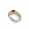 Anel em OURO 19,2K - 28 DIAMANTES e RUBI