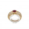 Anel em OURO 19,2K - 28 DIAMANTES e RUBI